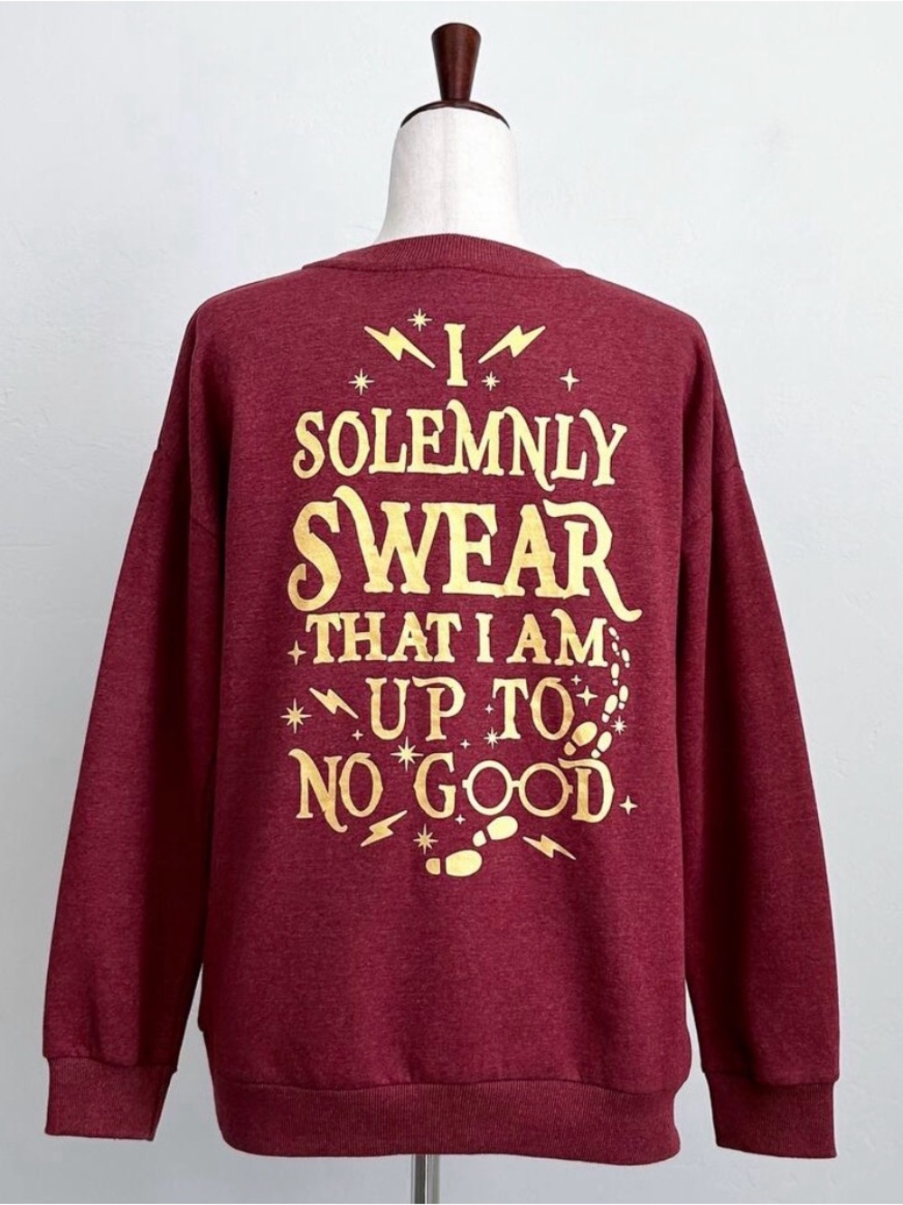Harry Potter Gryffindor Marauders Map Gold Crewneck Fleece Sweatshirt MEDIUM